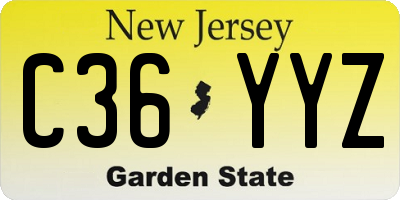 NJ license plate C36YYZ