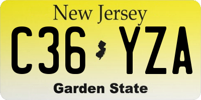 NJ license plate C36YZA