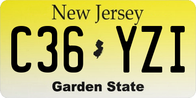 NJ license plate C36YZI