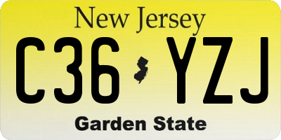 NJ license plate C36YZJ