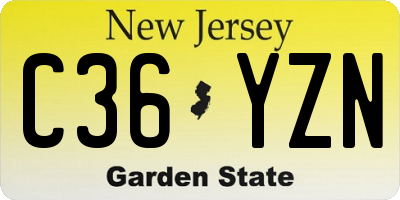 NJ license plate C36YZN