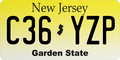 NJ license plate C36YZP