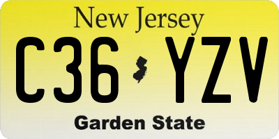 NJ license plate C36YZV