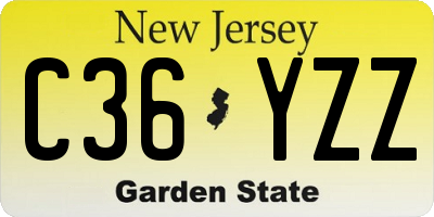 NJ license plate C36YZZ