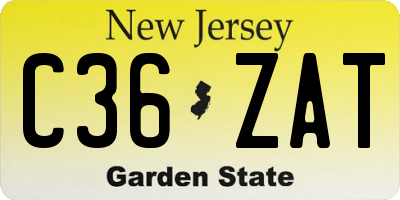 NJ license plate C36ZAT