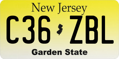 NJ license plate C36ZBL