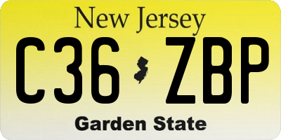 NJ license plate C36ZBP