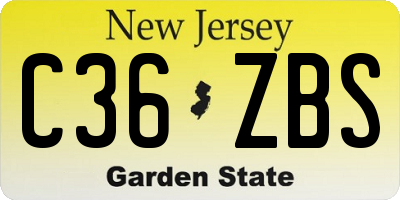 NJ license plate C36ZBS