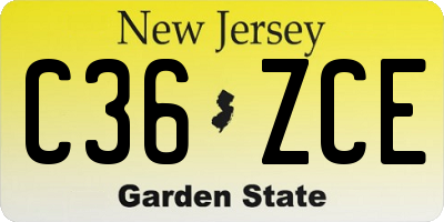 NJ license plate C36ZCE