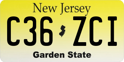 NJ license plate C36ZCI