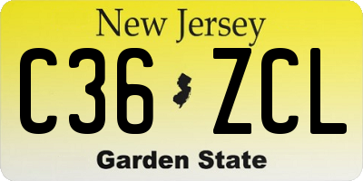 NJ license plate C36ZCL