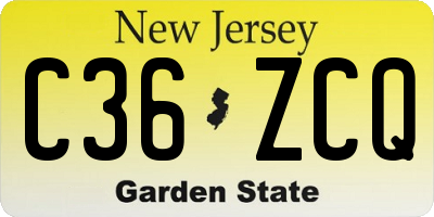 NJ license plate C36ZCQ