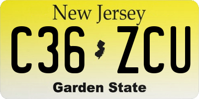 NJ license plate C36ZCU