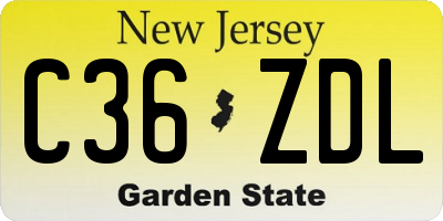 NJ license plate C36ZDL