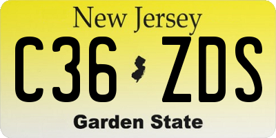 NJ license plate C36ZDS