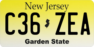 NJ license plate C36ZEA