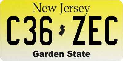 NJ license plate C36ZEC