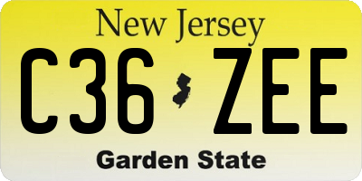 NJ license plate C36ZEE