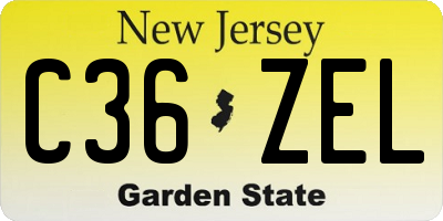 NJ license plate C36ZEL
