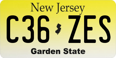 NJ license plate C36ZES