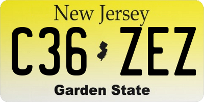 NJ license plate C36ZEZ