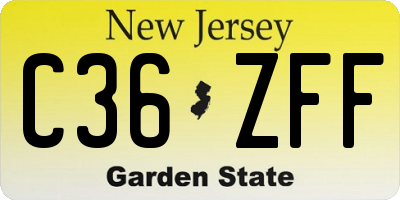 NJ license plate C36ZFF
