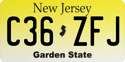NJ license plate C36ZFJ