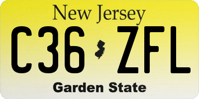 NJ license plate C36ZFL