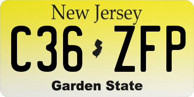 NJ license plate C36ZFP