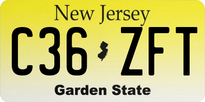 NJ license plate C36ZFT