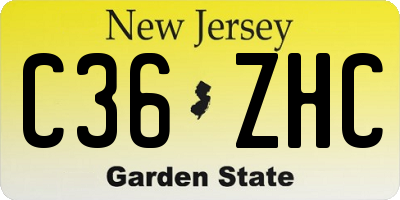 NJ license plate C36ZHC