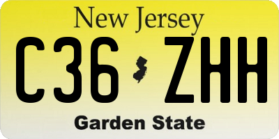 NJ license plate C36ZHH