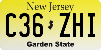 NJ license plate C36ZHI