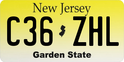 NJ license plate C36ZHL