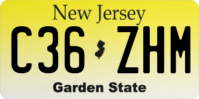 NJ license plate C36ZHM