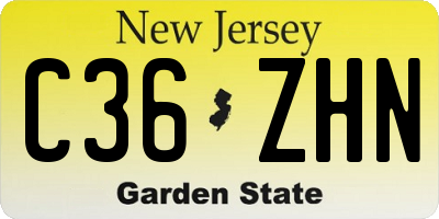 NJ license plate C36ZHN