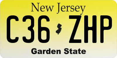 NJ license plate C36ZHP