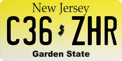 NJ license plate C36ZHR
