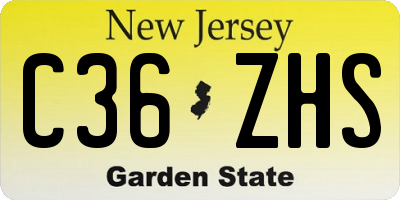 NJ license plate C36ZHS