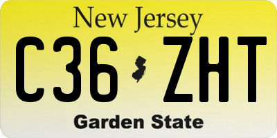 NJ license plate C36ZHT