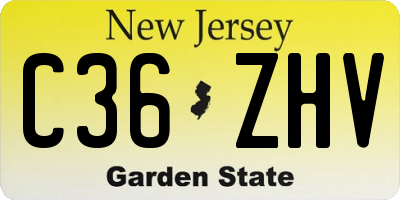 NJ license plate C36ZHV