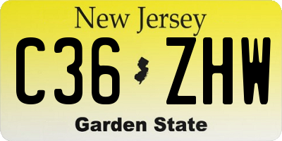 NJ license plate C36ZHW