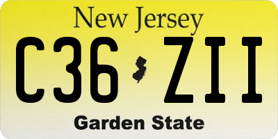 NJ license plate C36ZII