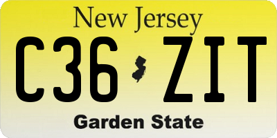NJ license plate C36ZIT