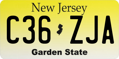 NJ license plate C36ZJA