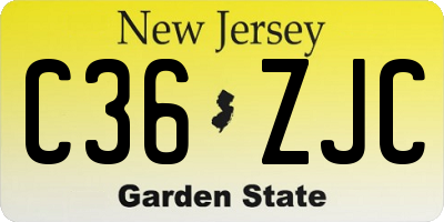 NJ license plate C36ZJC