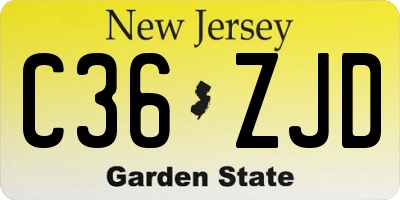 NJ license plate C36ZJD