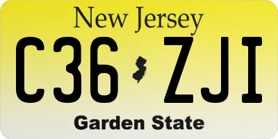 NJ license plate C36ZJI