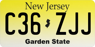 NJ license plate C36ZJJ