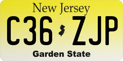 NJ license plate C36ZJP
